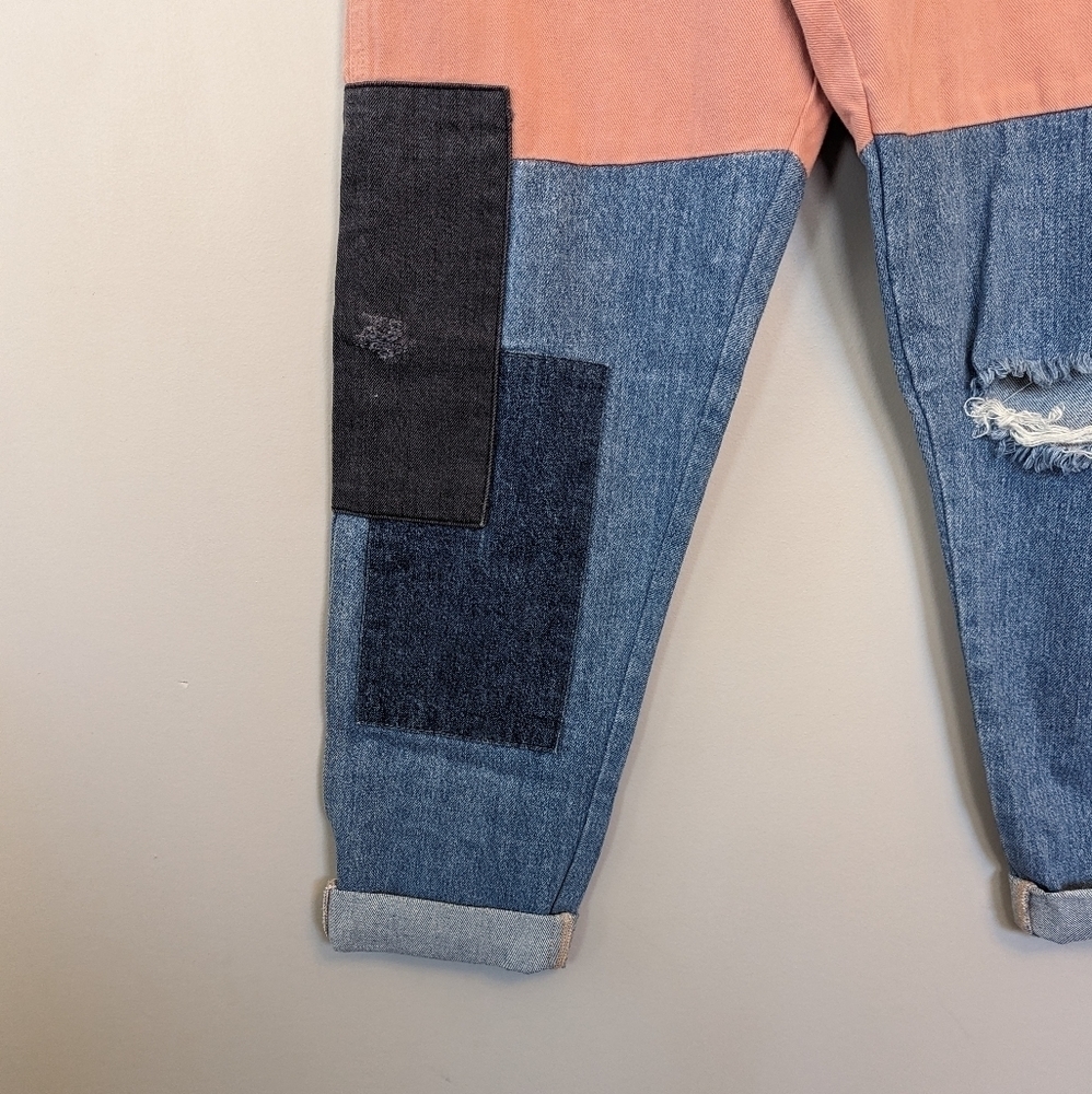 Sandrine Rose Re-Worked Patchwork Cargo Jeans - image 5